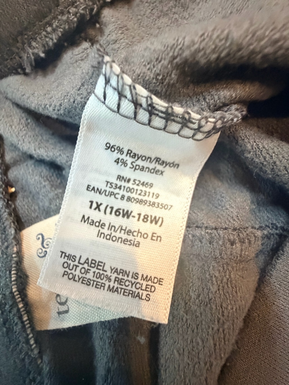 Terra & Sky 1X Wide Leg Lounge Pants Gray Stretch Pull On Plus Size - Picture 6 of 10